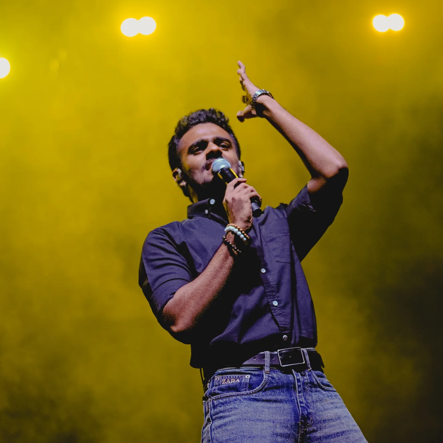 Singer at a lawn concert